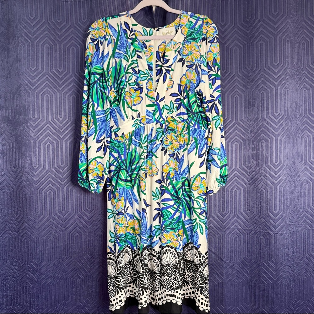Lilly Pulitzer Wexlee 3/4 Sleeve Dress Golden Hour Glam
